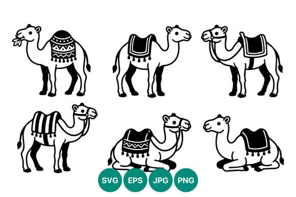 Black and White Camel Line Art: A Versatile Design Essential