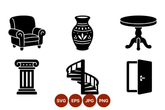 Black Chair Vase Table Column Icons: A Practical Guide for Designers