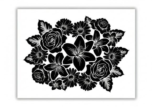 Black Floral Arrangement Roses Flowers