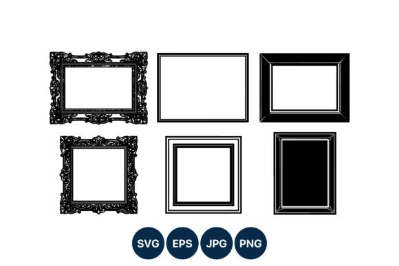Black Ornate and Simple Picture Frames