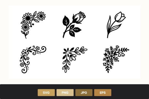 Black White Floral Corner Designs: A Timeless Design Element