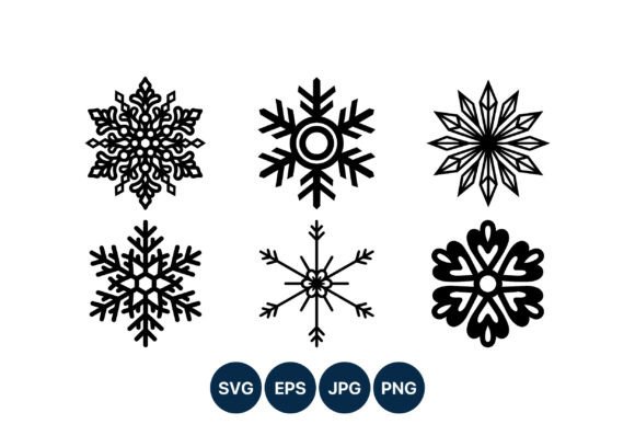 Black White Snowflakes Vector Art Guide