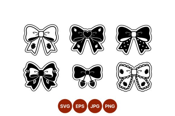 Black White Strawberry Bow Icons: A Modern Approach to Minimalist Design