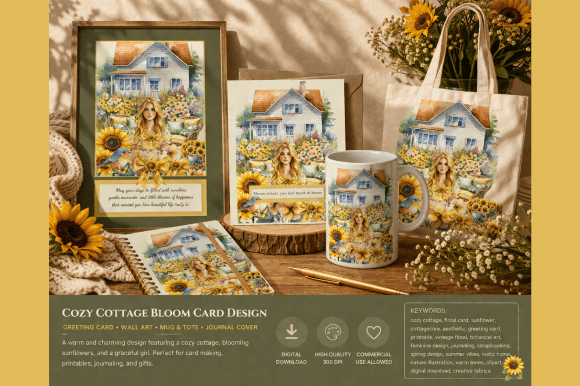 Bringing Countryside Elegance to Life with Cozy Cottage Bloom Card Design