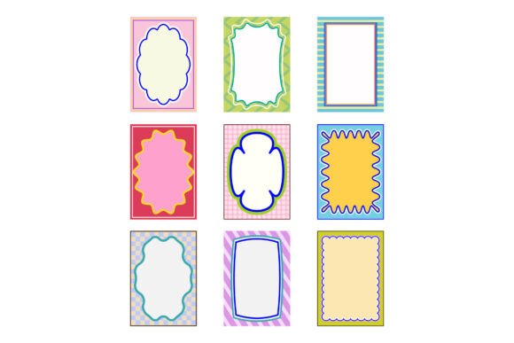 Collection of Blank Colorful Wavy Frame
