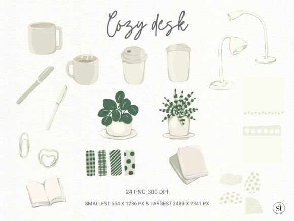 Cozy Desk Clipart Set: A Strategic Asset for Modern Branding and Design