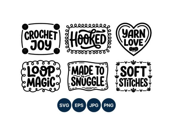 Crochet Quotes Hand Lettering Vector