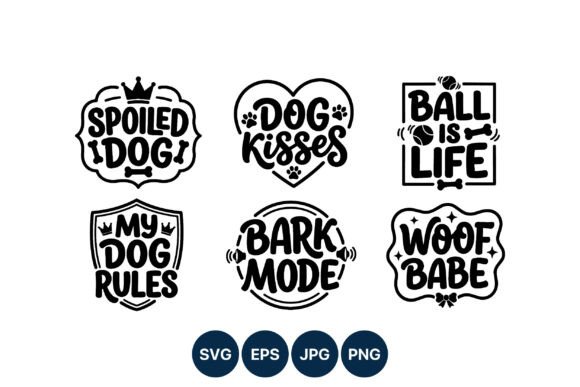 Dog Phrase Lettering Set Black White: A Strategic Asset for Creative Workflows