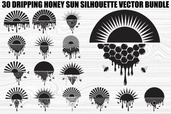 Dripping Honey Sun Bundle: Creative Vector Art