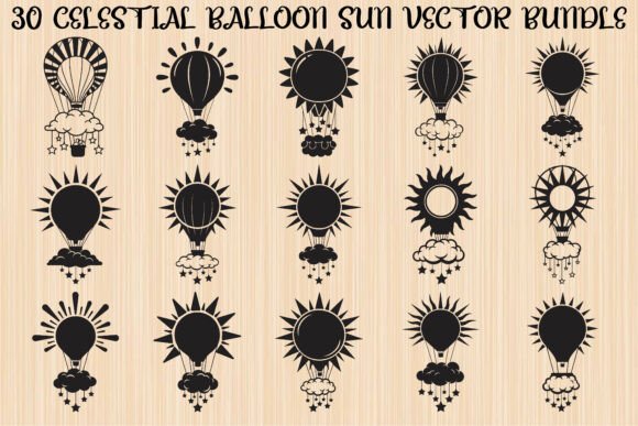 Elevating Creative Projects with the Celestial Sun Balloon Design Bundle