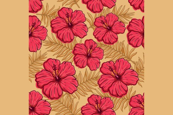 Elevating Design with the Hibiscus Flower Seamless Pattern: A Bold Tropical Aesthetic