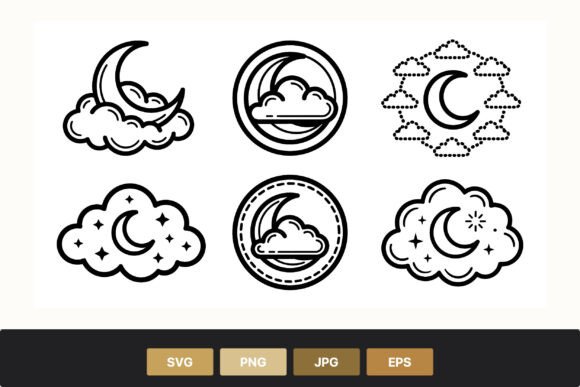 Evaluating the Crescent Moon Cloud Icon Set for Design Projects