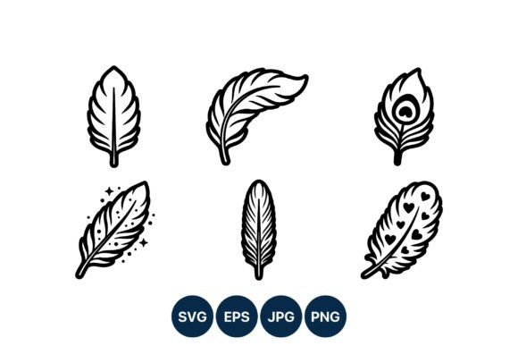 Feather Line Art Icons Black and White: A Practical Evaluation for Designers