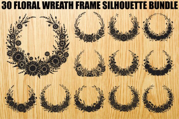 Floral Wreath Frame SVG Bundle