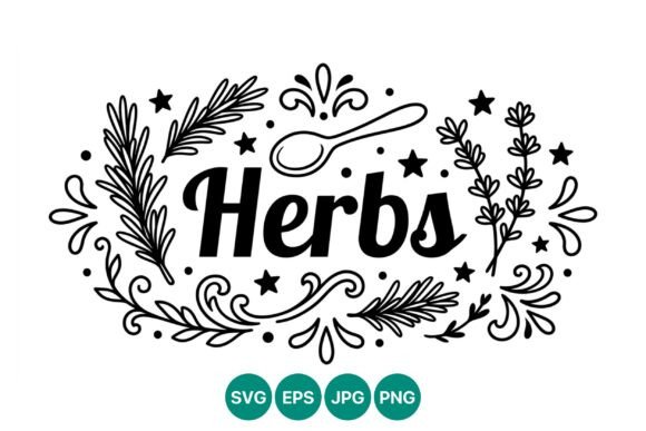 Herbs Black White Lettering Vector: A Versatile Design Asset