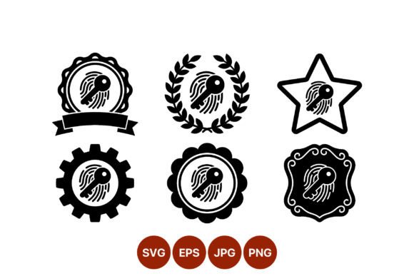 Key Fingerprint Security Badge Vector