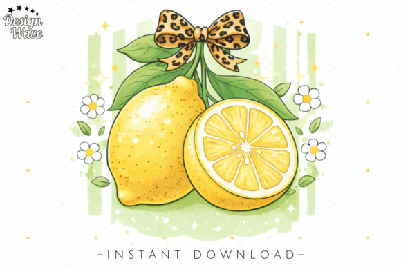 Lemon Floral PNG Summer Illustration