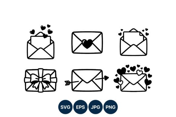 Mastering the Aesthetic: The Power of Love Letter Envelopes Black White Vector Art