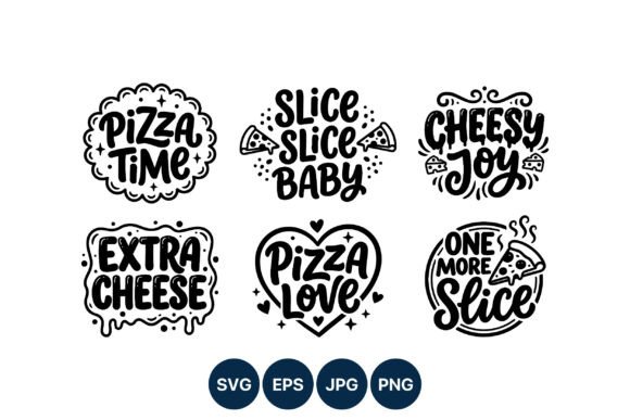 Mastering the Art of Culinary Typography with the Pizza Time Cheesy Joy Hand Lettering Set