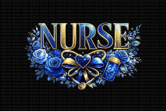Nurse Blue Floral PNG Design: Style & Utility