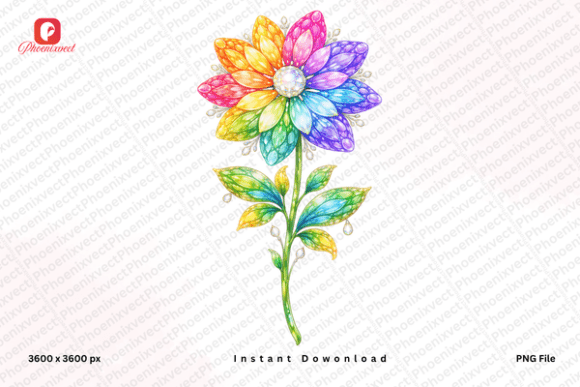 Rainbow Gem Flower PNG: A Practical Asset Evaluation