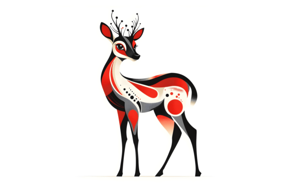 Red Black Folk Art Deer Art Graphic PNG: A Practical Evaluation