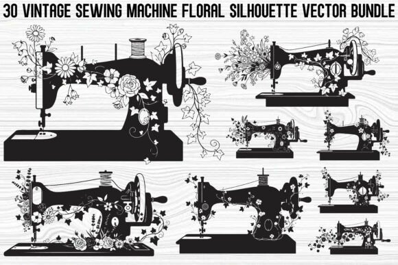 Reviving Tradition: The Art and Utility of the Vintage Sewing Machine Floral Bundle