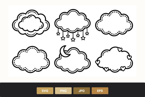 Simple Cute Cloud Line Art: A Versatile Design Resource for Modern Creators