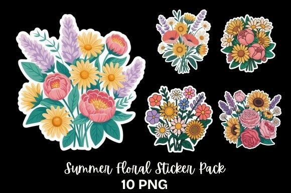 Summer Floral Sticker Pack: Creative Assets