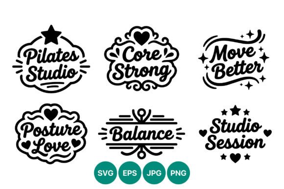 Transforming Wellness Branding with Pilates Studio Core Strong Move Better Vector Art