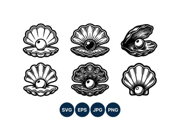 Vintage Pearl Oyster Shell Vector: Elevating Design with Timeless Elegance
