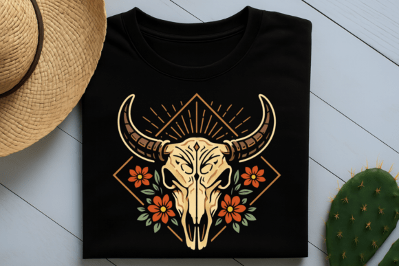 Western Boho Floral Bull Skull PNG: Elevating Your Creative Projects